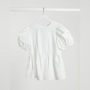 ASOS DESIGN Puff Sleeve Smock Cotton Tee NWOT